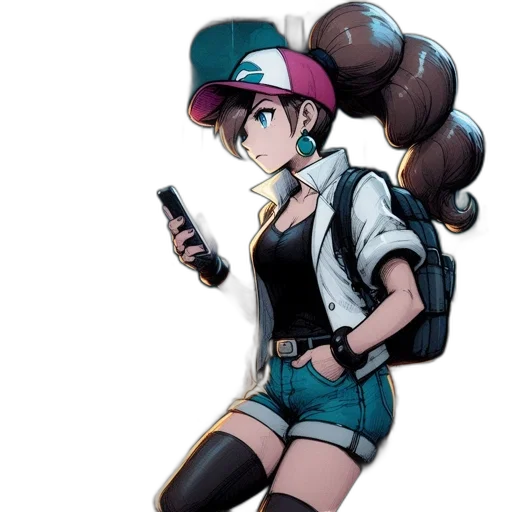 staff, weapon, hat, jacket transparent PNG cut-out