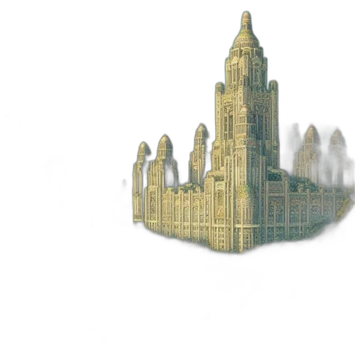 crown, building, 3d render, concept art transparent PNG cut-out