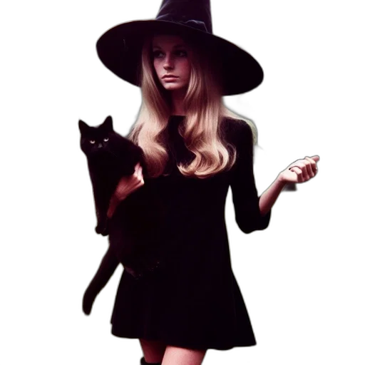 dress, hat, dark, monochrome transparent PNG cut-out