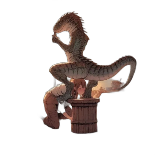 dragon, staff, furniture, creature transparent PNG cut-out