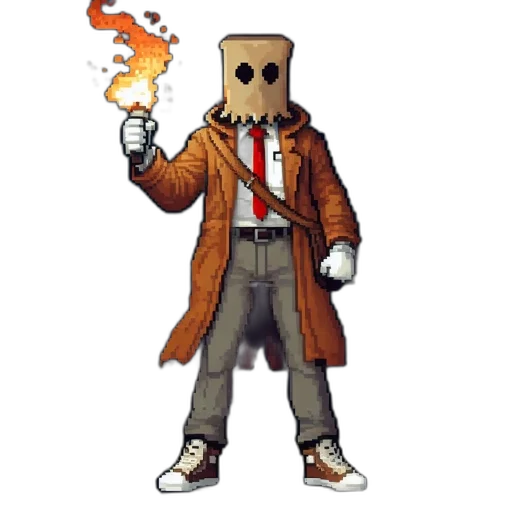 robot, jacket, mask, staff transparent PNG cut-out