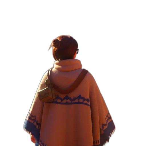 jacket, staff, dress, weapon transparent PNG cut-out