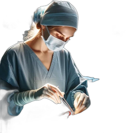 staff, photorealistic, surgeon, operates transparent PNG cut-out
