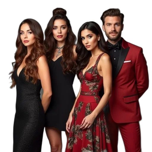 factor, cast, including, left transparent PNG cut-out