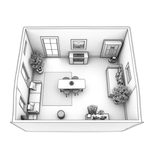 furniture, building, robot, 3d render transparent PNG cut-out