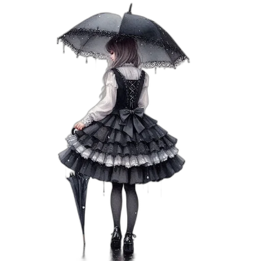 umbrella, dress, jacket, hat transparent PNG cut-out