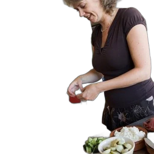 food, staff, photorealistic, woman transparent PNG cut-out