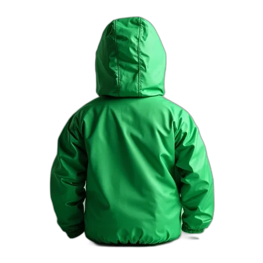 jacket, 3d render, green, children transparent PNG cut-out
