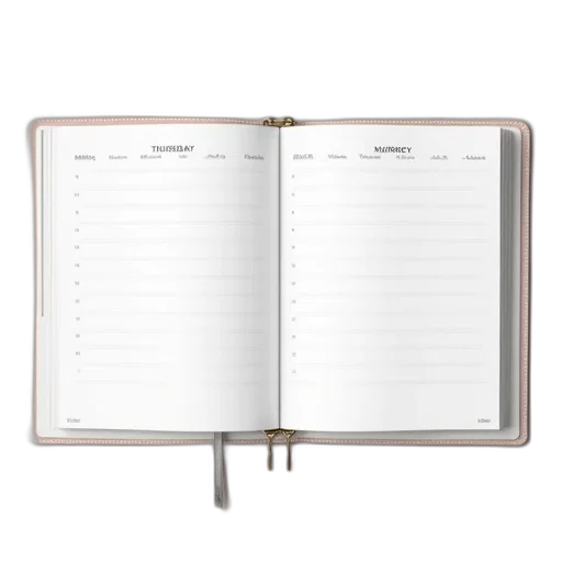 page, planner, showing, two transparent PNG cut-out