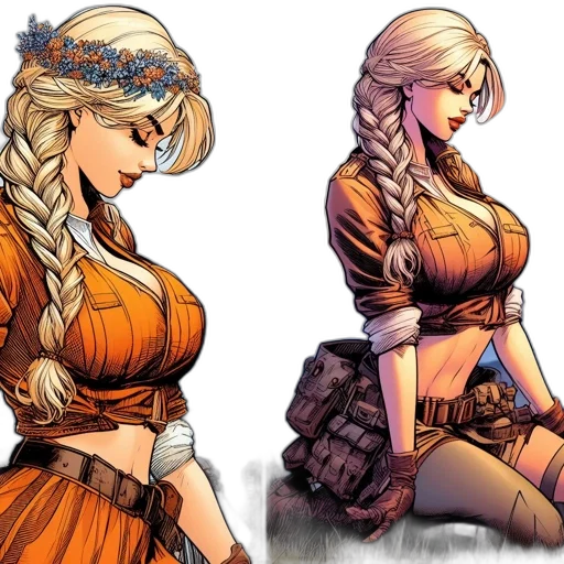 dress, comic book art, concept art, fantasy art transparent PNG cut-out
