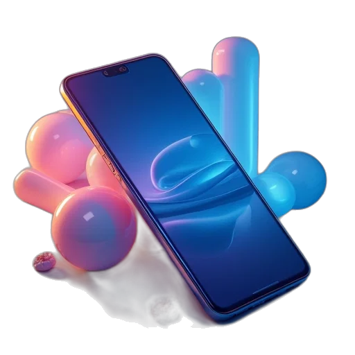 weapon, 3d render, blue, vivo transparent PNG cut-out