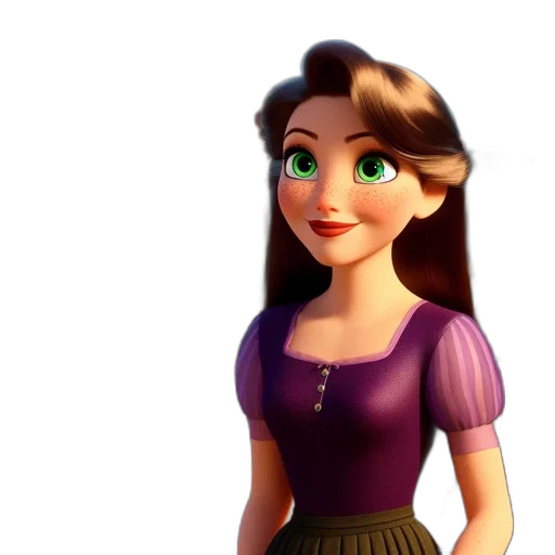 dress, face, staff, 3d render transparent PNG cut-out