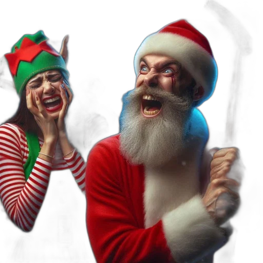 photorealistic, festive, scene, elf transparent PNG cut-out