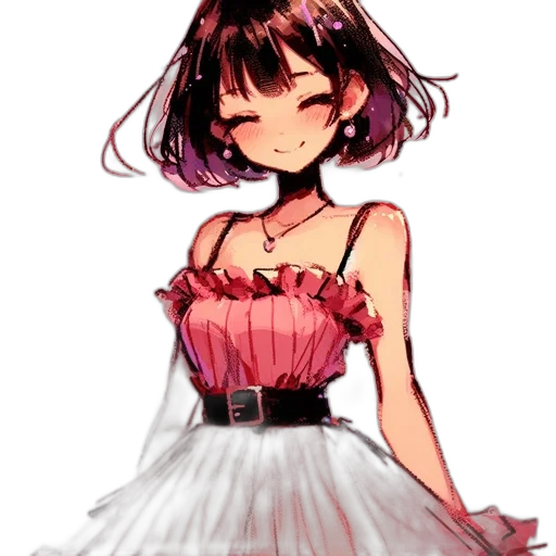 dress, crown, flower, creature transparent PNG cut-out