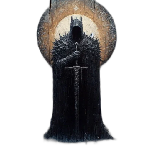 sword, staff, crown, dress transparent PNG cut-out