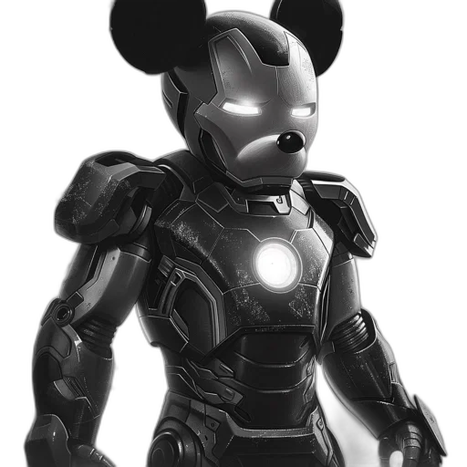 robot, mask, 3d render, concept art transparent PNG cut-out