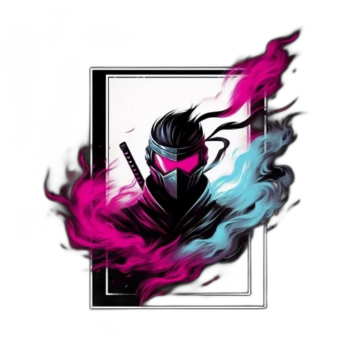 dragon, mask, staff, jacket transparent PNG cut-out