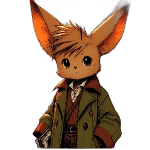 jacket, staff, animal, mask transparent PNG cut-out