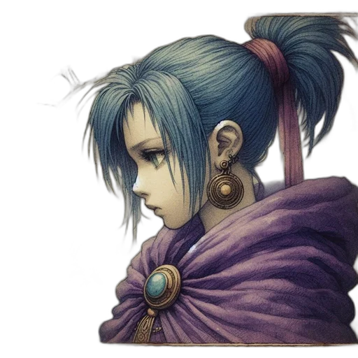 face, jewelry, hair, staff transparent PNG cut-out