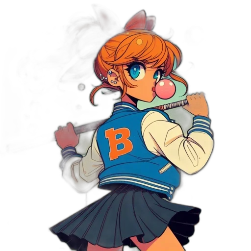jacket, staff, weapon, anime transparent PNG cut-out