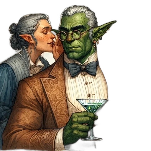 fantasy art, concept art, comic book art, green transparent PNG cut-out