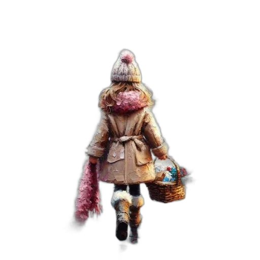 jacket, hat, animal, staff transparent PNG cut-out