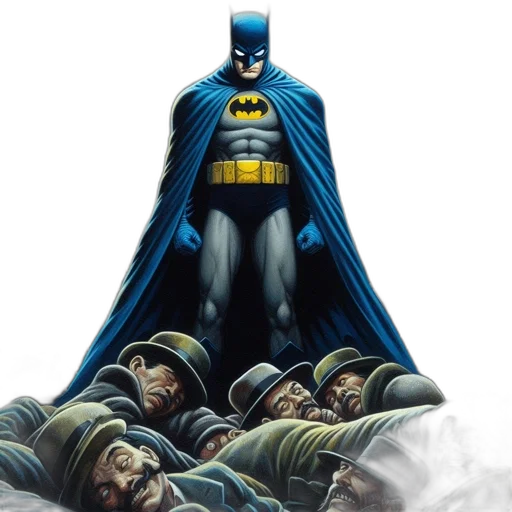 comic book art, concept art, batman, stands transparent PNG cut-out