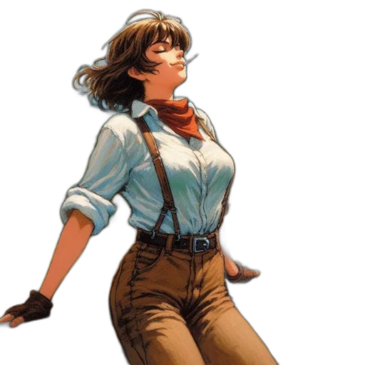 jacket, staff, concept art, comic book art transparent PNG cut-out