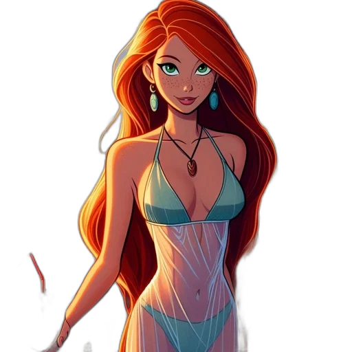 dress, fantasy art, cartoon, comic book art transparent PNG cut-out