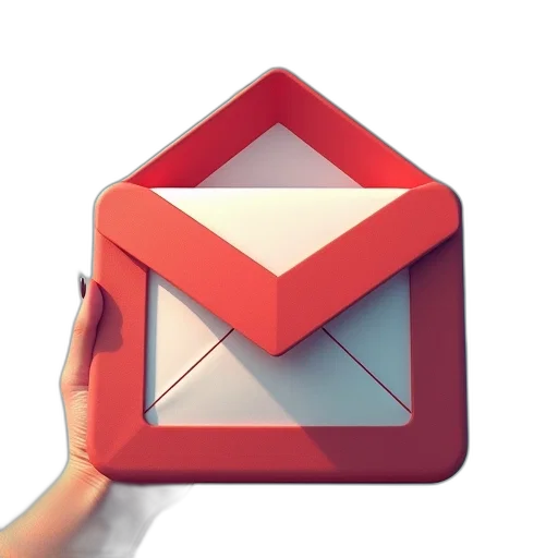 3d render, red, gma, email transparent PNG cut-out