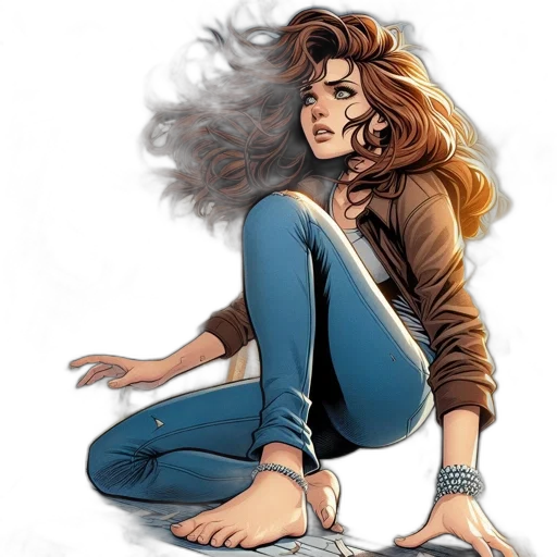 jacket, hair, comic book art, concept art transparent PNG cut-out