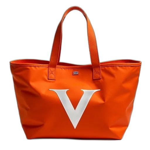 large, orange, utility, tote transparent PNG cut-out