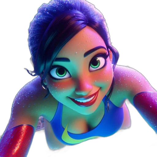 face, dress, 3d render, concept art transparent PNG cut-out