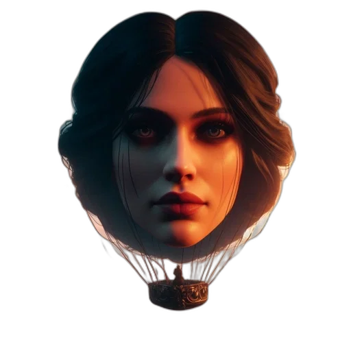 face, mask, crown, hair transparent PNG cut-out