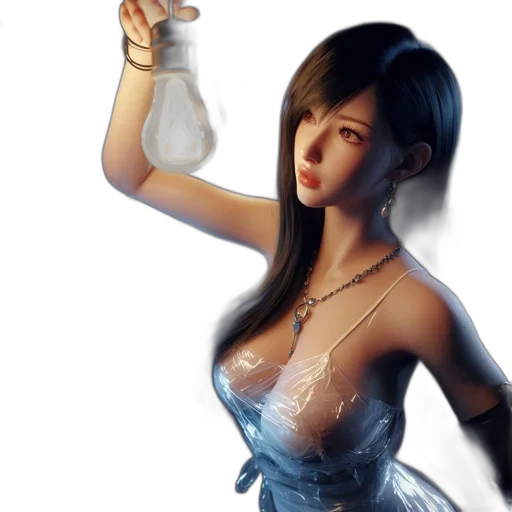 dress, bottle, 3d render, photorealistic transparent PNG cut-out