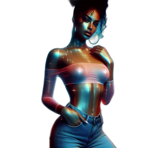 jewelry, robot, dress, cyberpunk transparent PNG cut-out