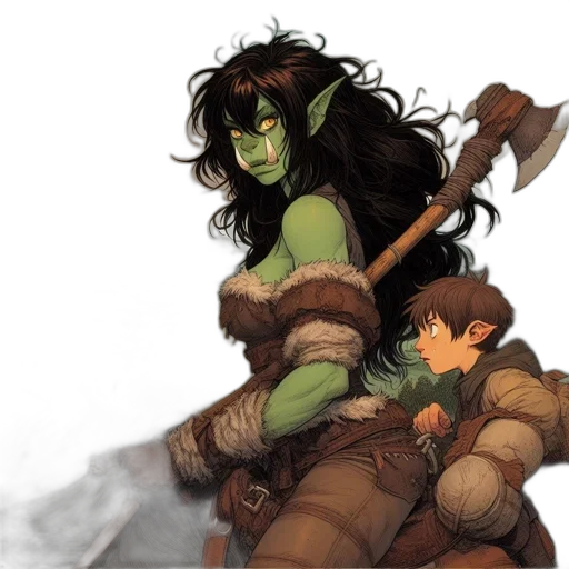 fantasy art, concept art, comic book art, watercolor transparent PNG cut-out