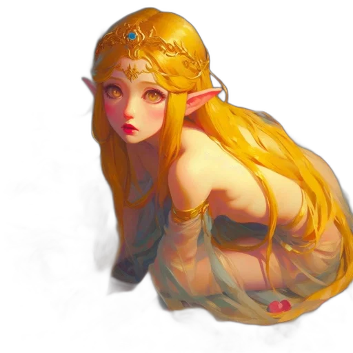 dress, crown, creature, face transparent PNG cut-out