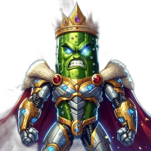crown, robot, staff, concept art transparent PNG cut-out