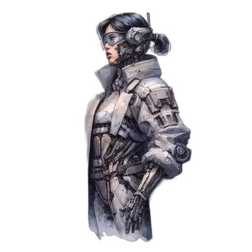 jacket, face, staff, weapon transparent PNG cut-out