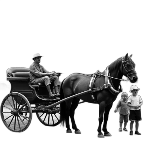 car, staff, animal, hat transparent PNG cut-out
