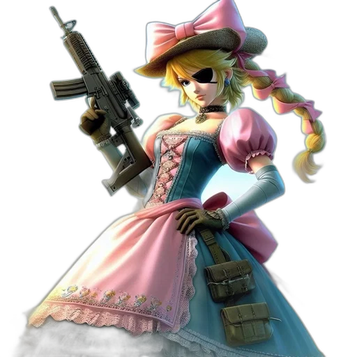 weapon, dress, staff, hat transparent PNG cut-out