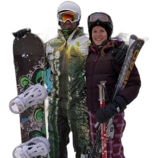 jacket, snow, man, woman transparent PNG cut-out