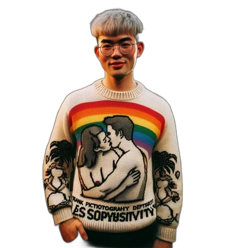 jacket, vaporwave, pixel art, young transparent PNG cut-out