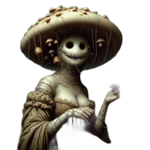 dress, hat, mask, staff transparent PNG cut-out