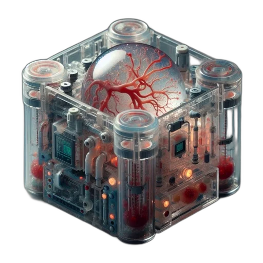 robot, cyberpunk, concept art, 3d render transparent PNG cut-out