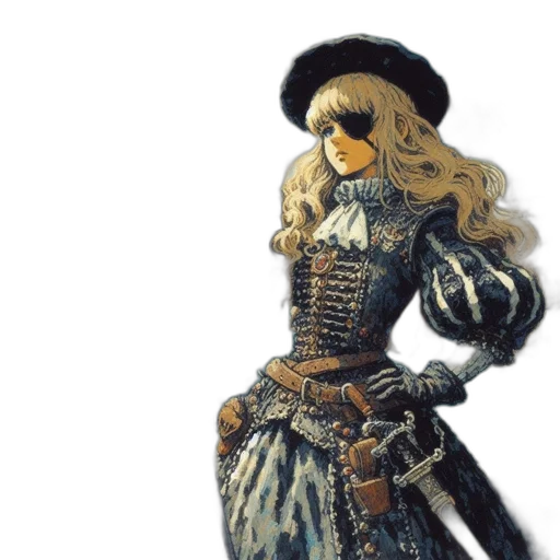 dress, sword, hat, crown transparent PNG cut-out