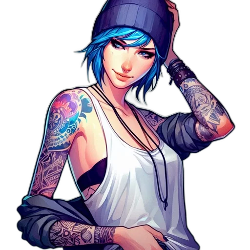 hat, dress, jewelry, cyberpunk transparent PNG cut-out