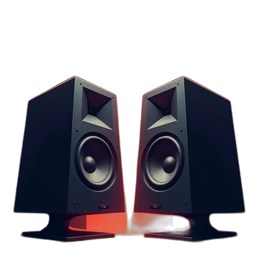 3d render, two, speakers, vector transparent PNG cut-out