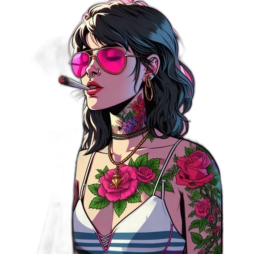 dress, jacket, face, flower transparent PNG cut-out